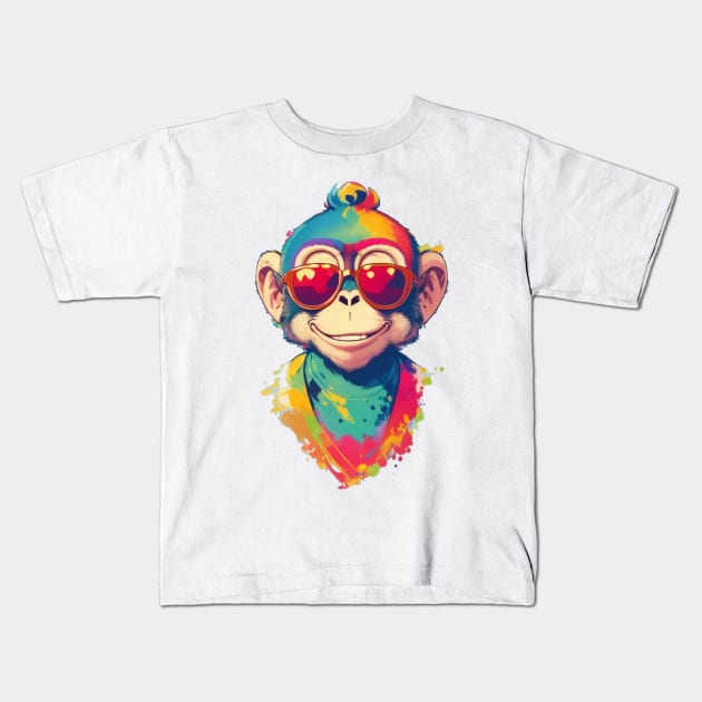 colorful monkey Kids T-Shirt by Majkel&Majkel